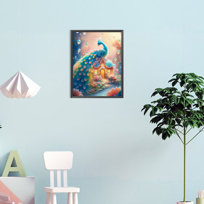 Fantasy Peacock - Full Round Drill Diamond Painting 30*40CM