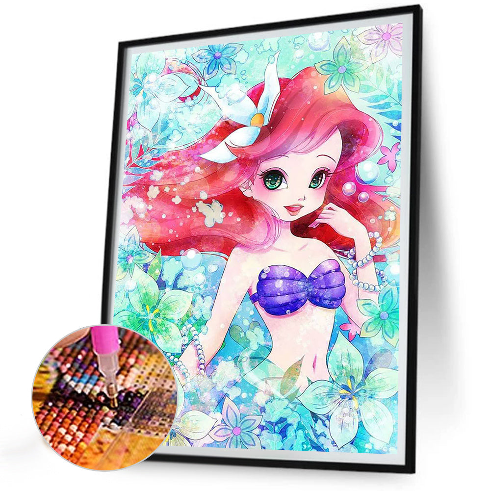 Mermaid - Full Round Drill Diamond Painting 30*40CM