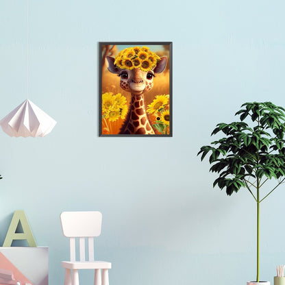 Cute Giraffe - Full Round Drill Diamond Painting 30*40CM