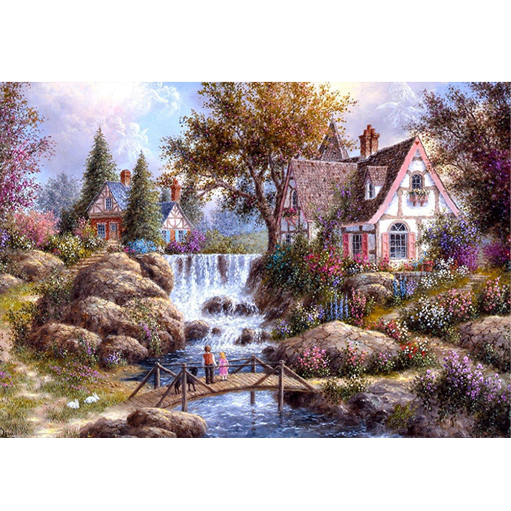 Riverside Cabin - 11CT Stamped Cross Stitch 60*45CM