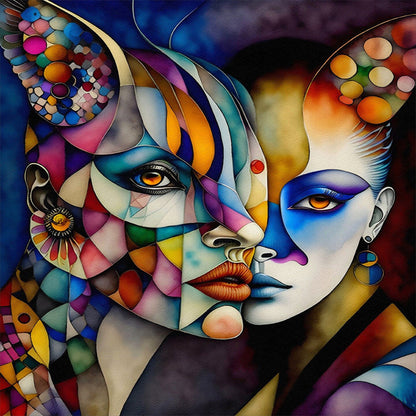 Abstract Monster Face - Full Round Drill Diamond Painting 30*30CM
