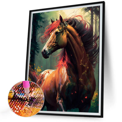 Red Mustang - Full Round Drill Diamond Painting 30*40CM