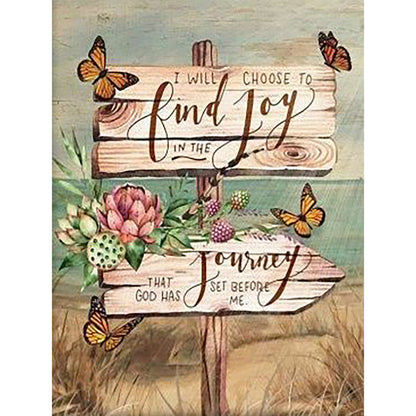 Flower Sign Bar - Full Round Drill Diamond Painting 30*40CM