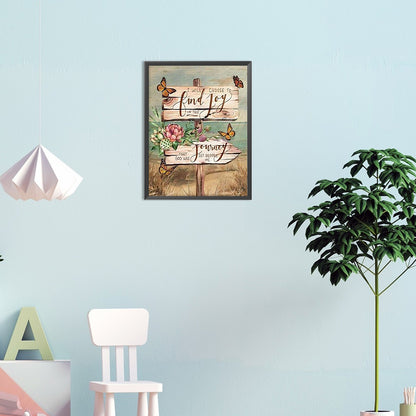 Flower Sign Bar - Full Round Drill Diamond Painting 30*40CM