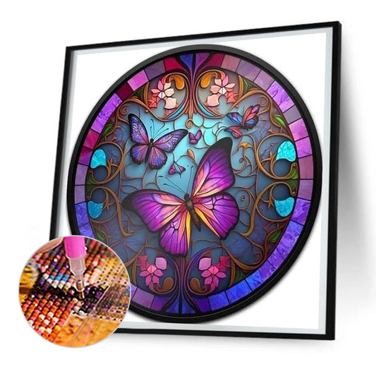 Round Plate Glass Painting Animal Series - Full Round Drill Diamond Painting 30*30CM