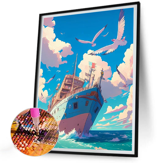 Big Ship - Full Round Drill Diamond Painting 30*40CM