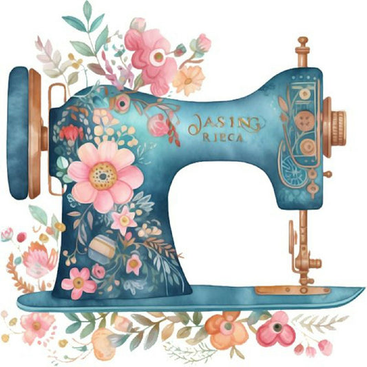 Sewing Machine - Full Round Drill Diamond Painting 30*30CM