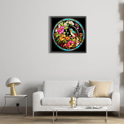 Flower And Sparrow - Full Round Drill Diamond Painting 30*30CM