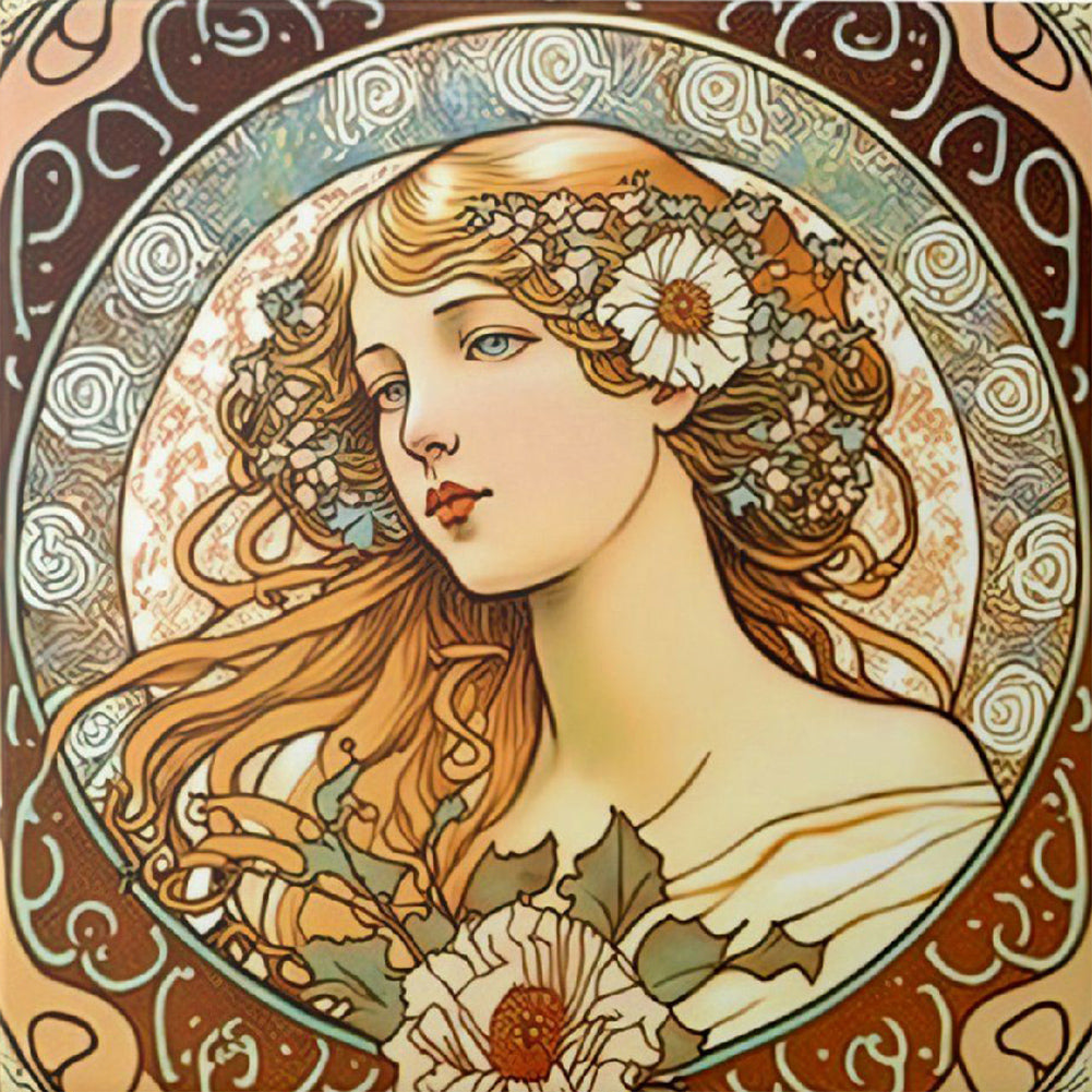 Beautiful Woman - Full Round Drill Diamond Painting 30*30CM
