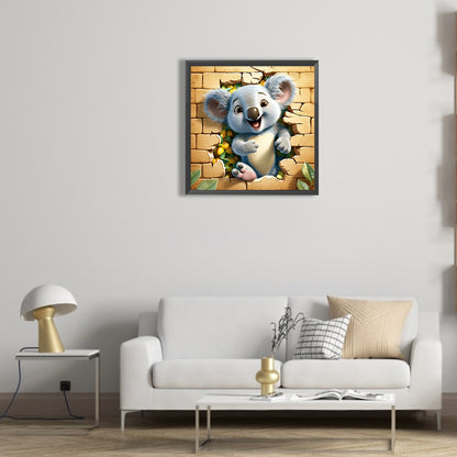 The Small Animal Raccoon That Broke Through The Wall - Full Round Drill Diamond Painting 30*30CM
