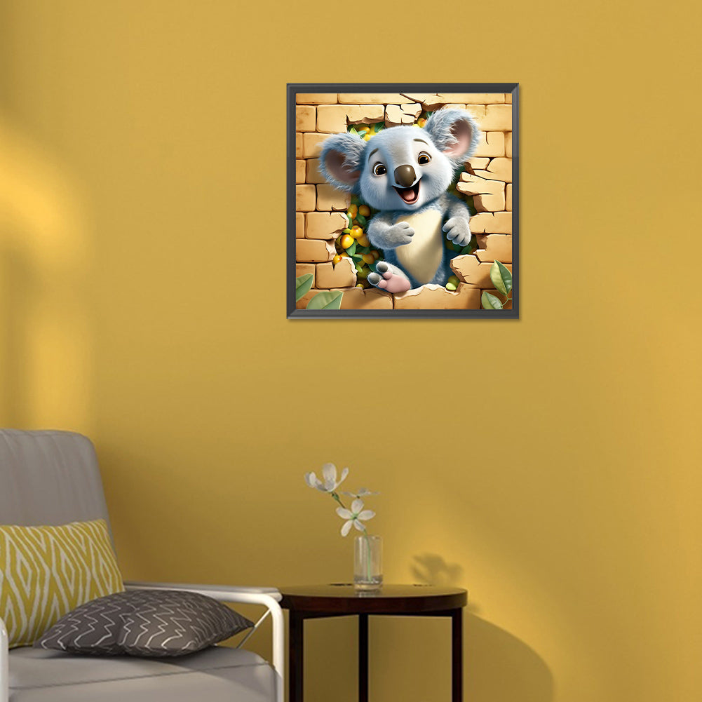 The Small Animal Raccoon That Broke Through The Wall - Full Round Drill Diamond Painting 30*30CM