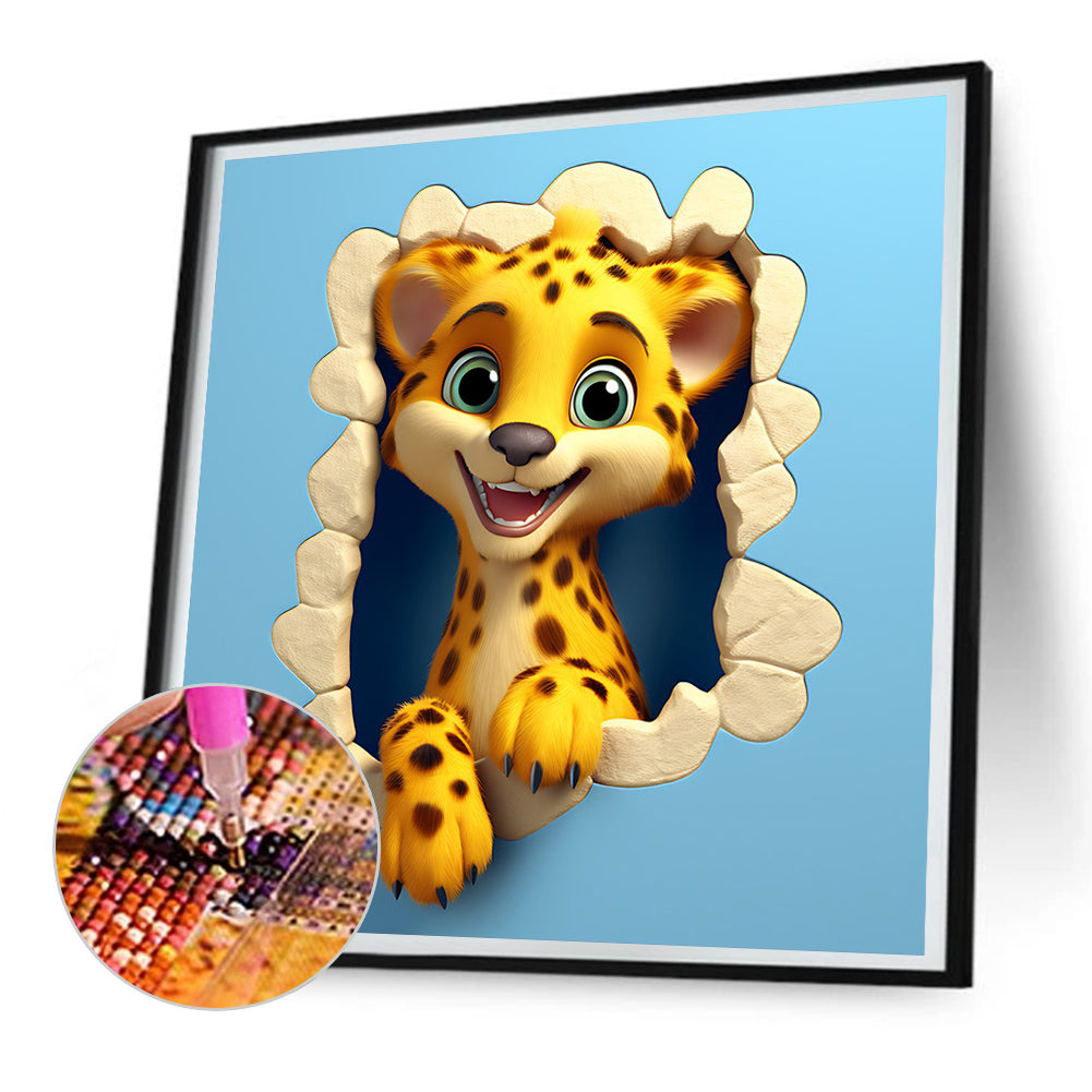 Small Animals Breaking Through The Wall - Full Round Drill Diamond Painting 30*30CM