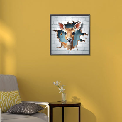 Small Animals Breaking Through The Wall - Full Round Drill Diamond Painting 30*30CM