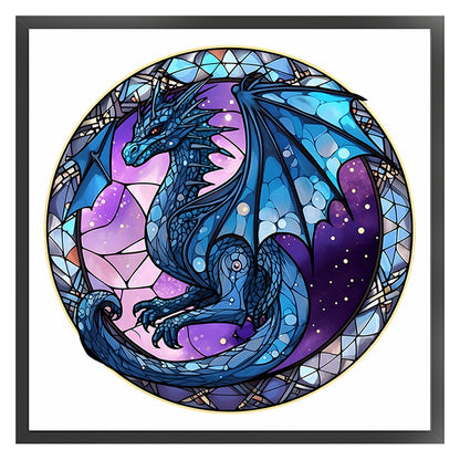 Glass Painting-Pterosaur - 18CT Stamped Cross Stitch 20*20CM