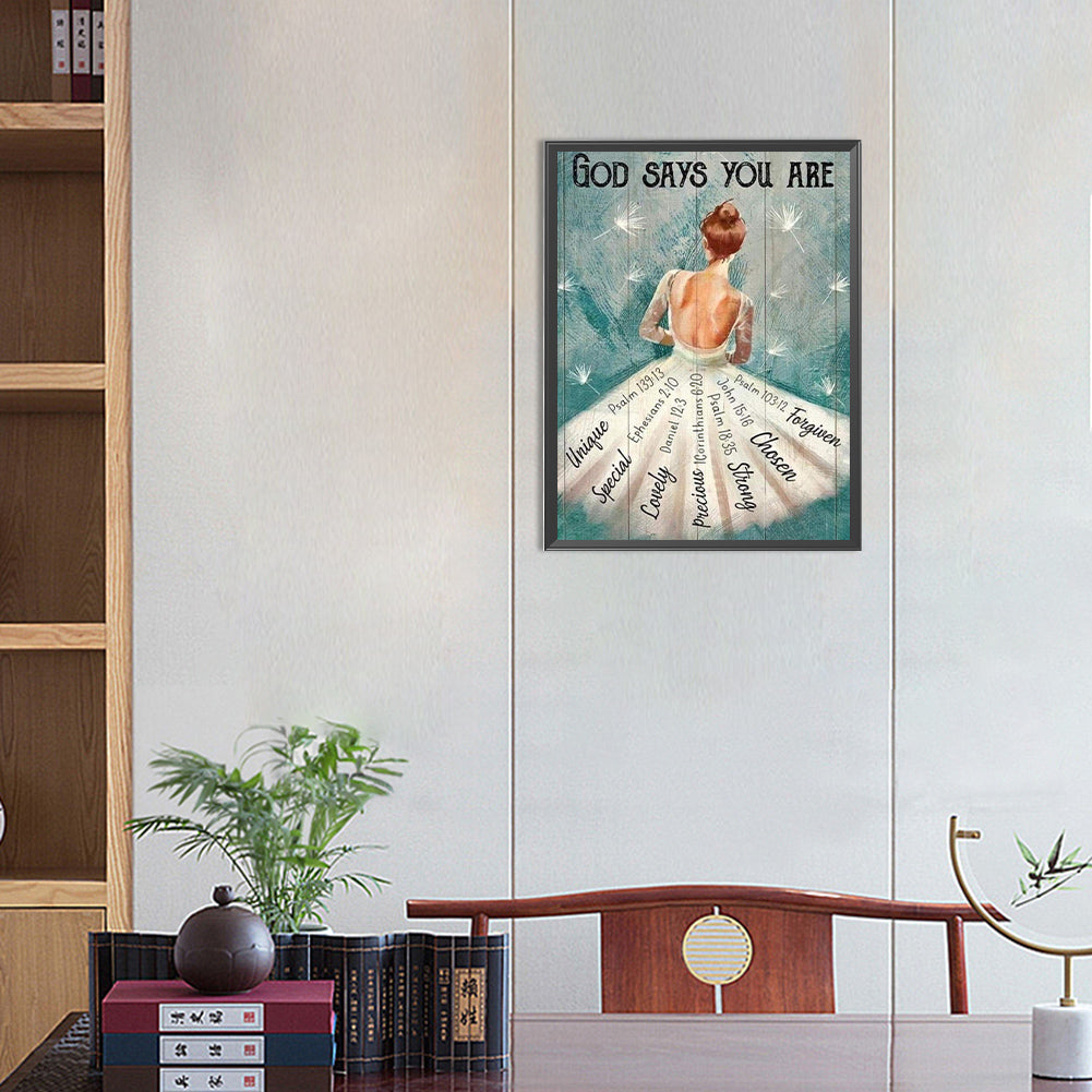 Girls' Princess Dress - Full Round Drill Diamond Painting 30*40CM