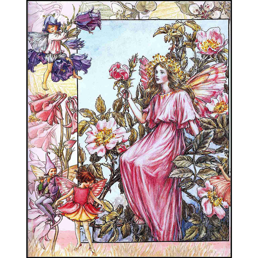 Wild Rose Fairy - 11CT Stamped Cross Stitch 50*60CM