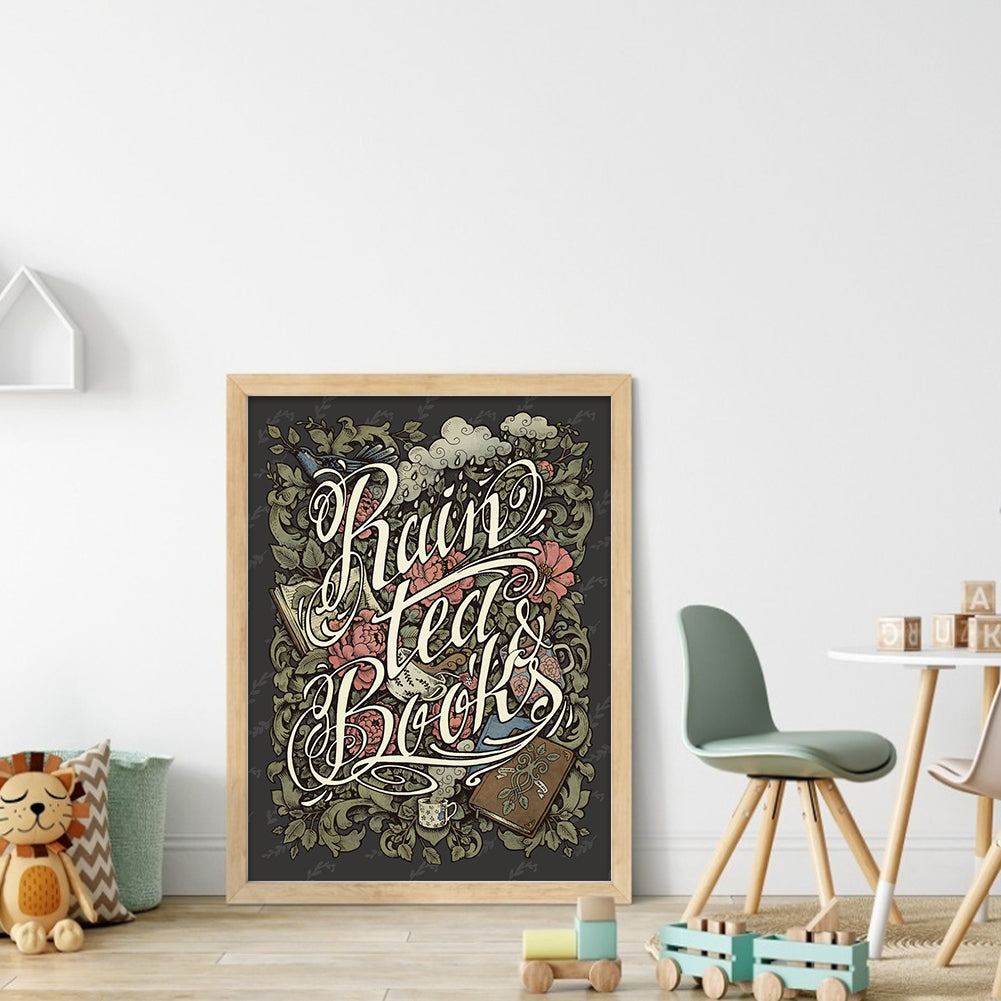 Flowers And Books - 11CT Stamped Cross Stitch 40*55CM