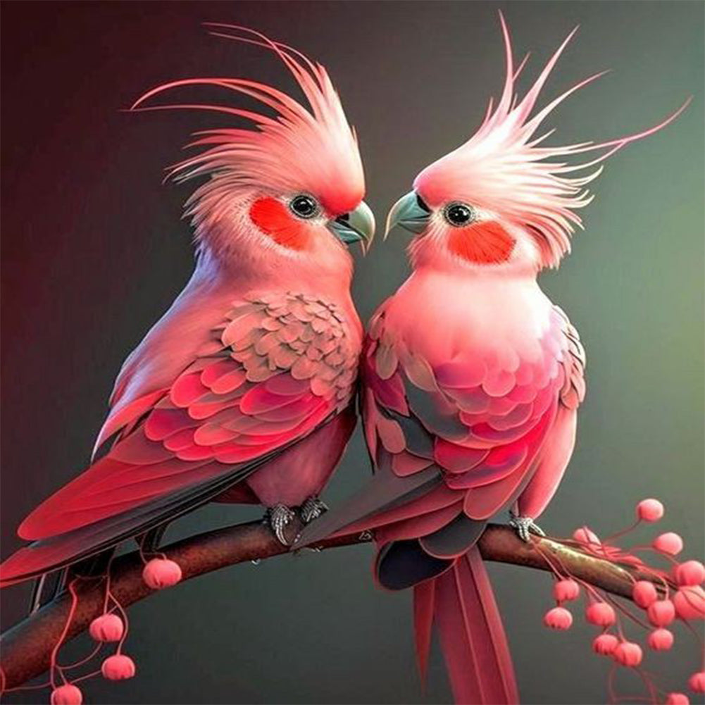Pink Parrot - Full Round Drill Diamond Painting 30*30CM