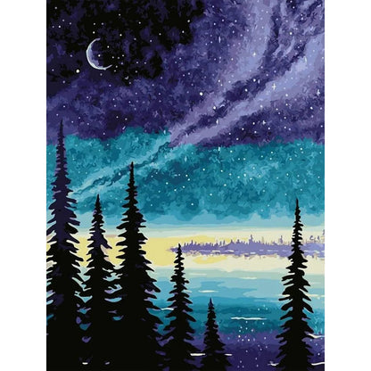 Woods Starry Night - Full Round Drill Diamond Painting 30*40CM