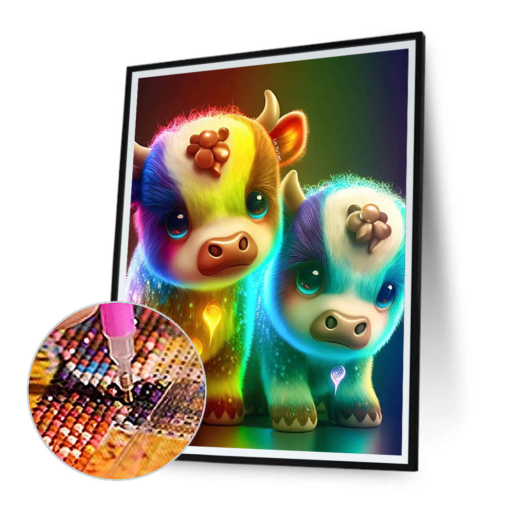 Colorful Calf - Full Round Drill Diamond Painting 30*40CM