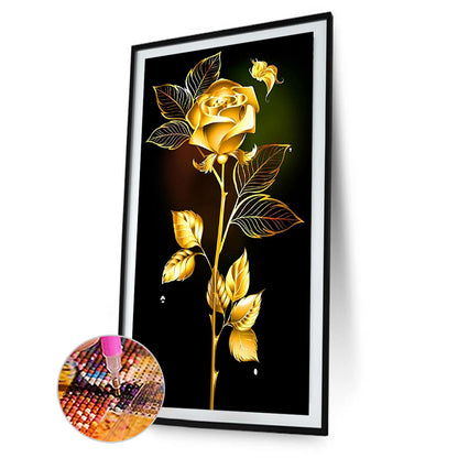 Golden Romantic Rose - Full Round Drill Diamond Painting 40*60CM