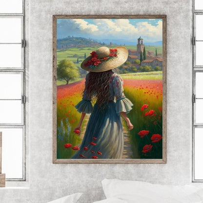 Oil Painting Beauty - Full Round Drill Diamond Painting 30*40CM