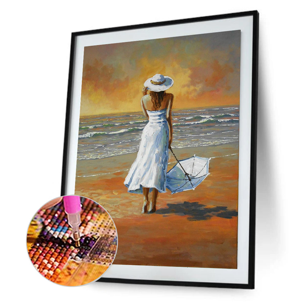 Oil Painting Beauty - Full Round Drill Diamond Painting 30*40CM