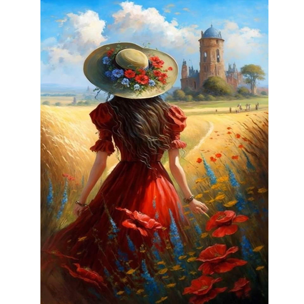 Oil Painting Beauty - Full Round Drill Diamond Painting 30*40CM