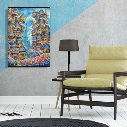 Dream Flower House - Full Round Drill Diamond Painting 40*50CM