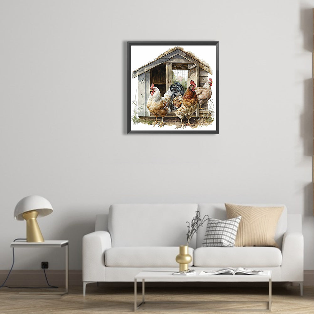 Chicken Coop - Full Round Drill Diamond Painting 30*30CM