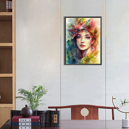 Painted Woman - Full Round Drill Diamond Painting 30*40CM