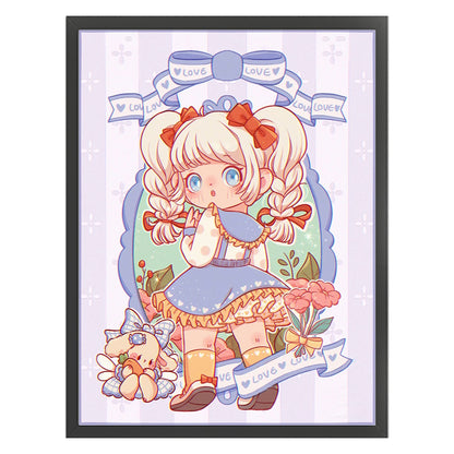 Cartoon Girl - 11CT Stamped Cross Stitch 40*56CM