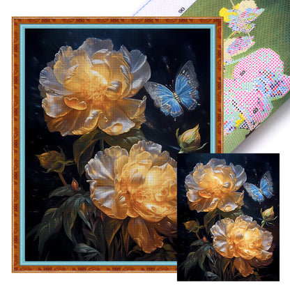 Flowers And Butterflies - 11CT Stamped Cross Stitch 40*50CM