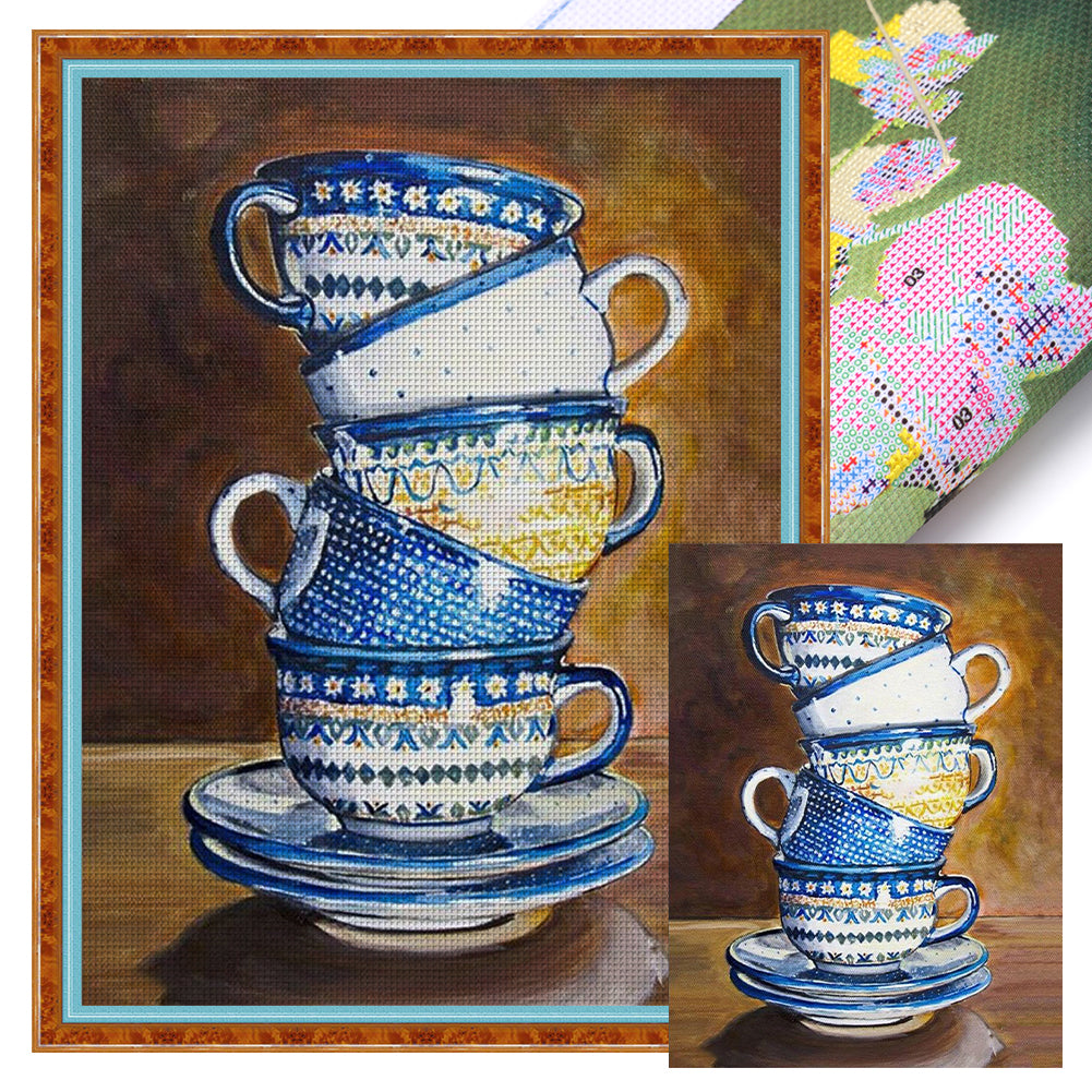 Cup - 11CT Stamped Cross Stitch 40*55CM