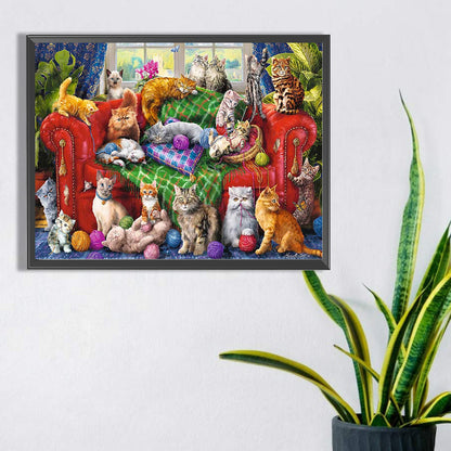 Cat Cat - Full Square Drill Diamond Painting 40*30CM
