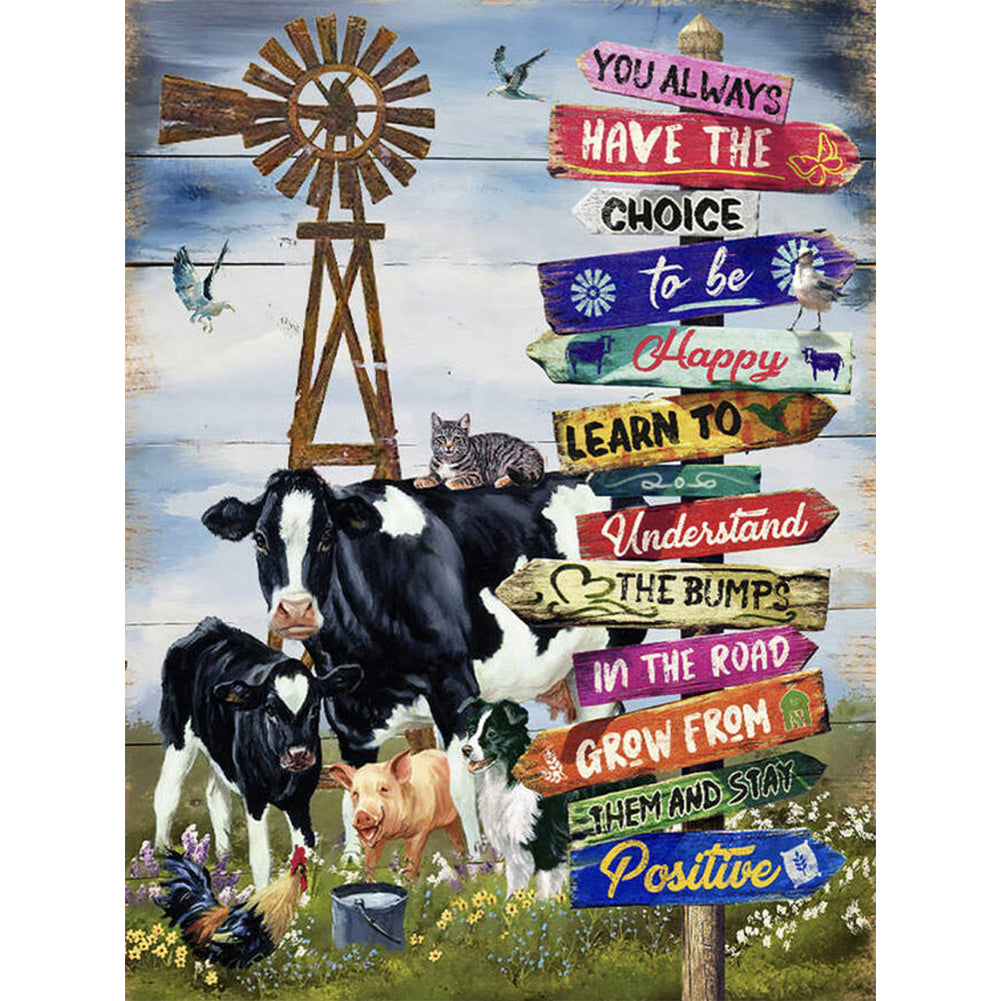 Ranch Calligraphy And Painting Signs - Full Round Drill Diamond Painting 30*40CM