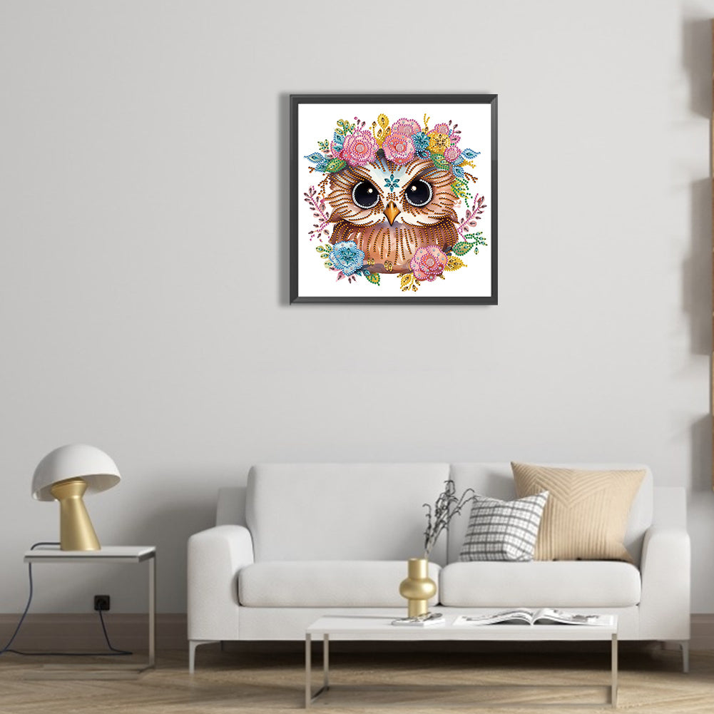 Owl - Special Shaped Drill Diamond Painting 30*30CM