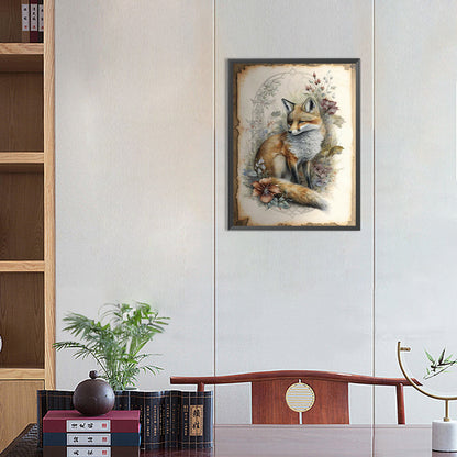 Yellowing Diary Fox - Full Round Drill Diamond Painting 30*40CM