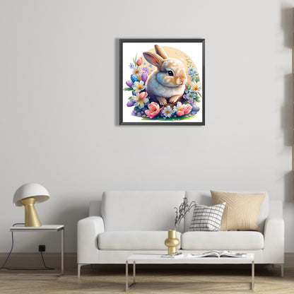 Flower And Bunny - Full Round Drill Diamond Painting 30*30CM