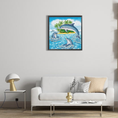 Dolphin - Special Shaped Drill Diamond Painting 30*30CM