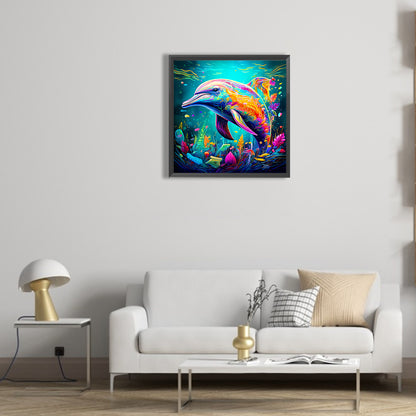 Dolphin - Full Round Drill Diamond Painting 30*30CM