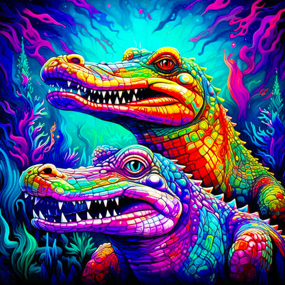 Crocodile - Full Round Drill Diamond Painting 30*30CM