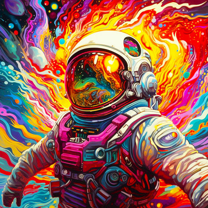 Astronaut - Full Round Drill Diamond Painting 30*30CM
