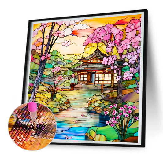 Glass Courtyard - Full Round Drill Diamond Painting 30*30CM