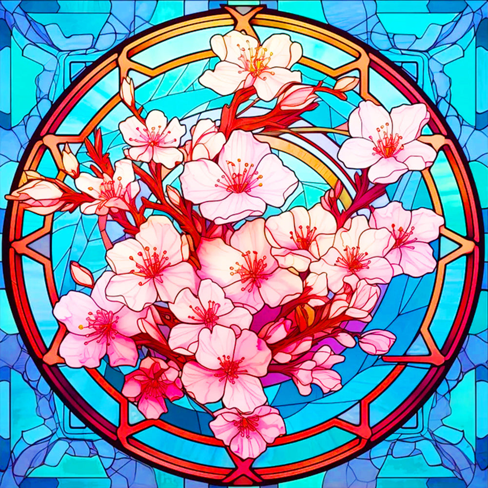 Glass Sakura - Full Round Drill Diamond Painting 30*30CM