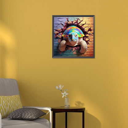 Turtle Breaking Through The Wall - Full Round Drill Diamond Painting 30*30CM