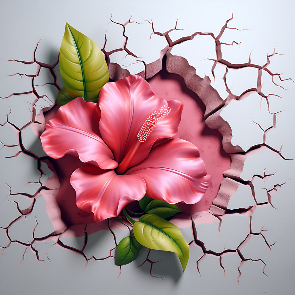 Flowers Bursting Through The Wall - Full Round Drill Diamond Painting 30*30CM