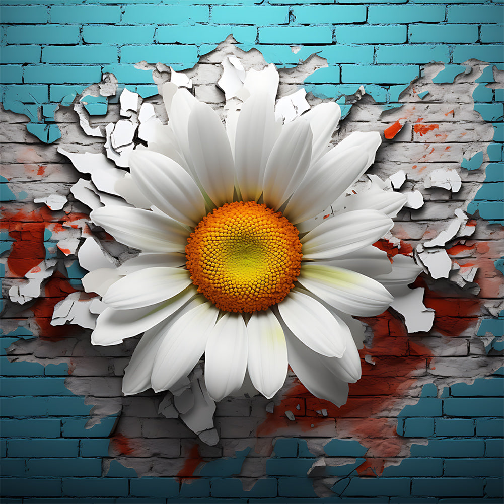 Flowers Bursting Through The Wall - Full Round Drill Diamond Painting 30*30CM