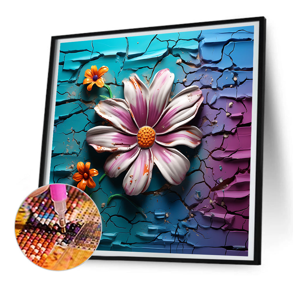 Flowers Bursting Through The Wall - Full Round Drill Diamond Painting 30*30CM