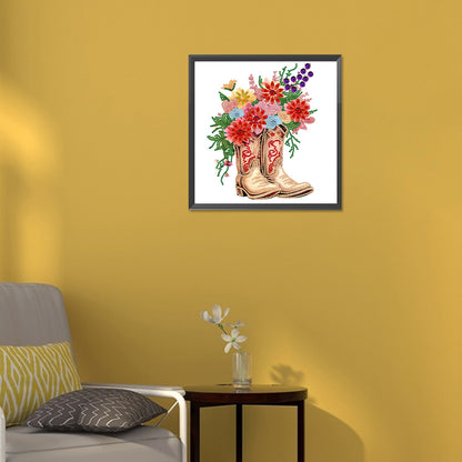 Retro Nostalgic Boots - Special Shaped Drill Diamond Painting 30*30CM